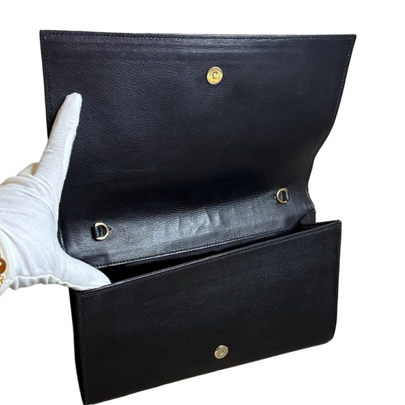 Yves Saint Laurent Black Leather Clutch - Picture 8 of 10